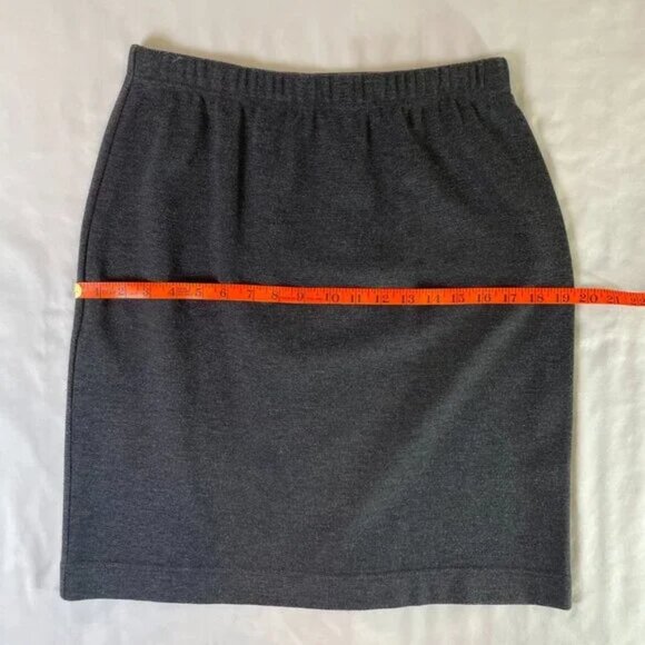 Talbots Vintage 90's Business Suit Charcoal Gray Ponte Knit Jacket Skirt Size 12 - Picture 6 of 15